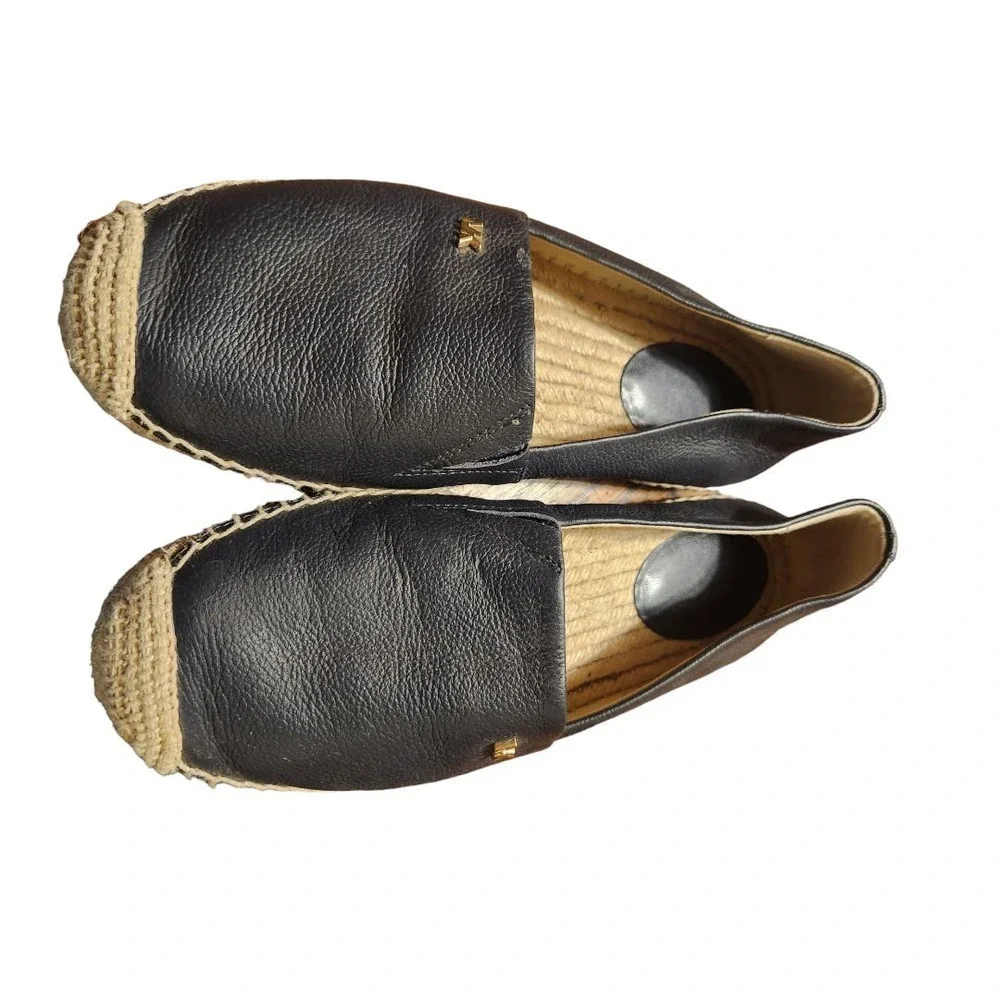 Michael Kors kendrick logo slip on pebbled leather espadrilles‎ size 8.5 blue